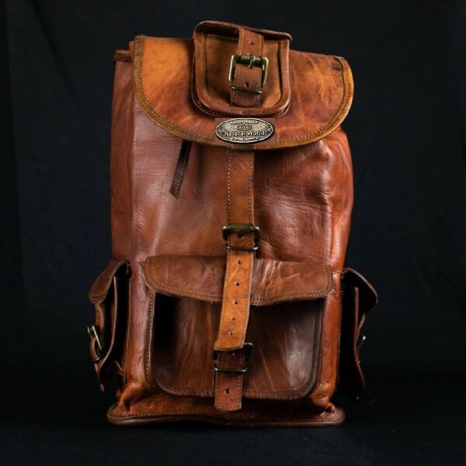 20" Bag Backpack Leather Men Travel School Shoulder Rucksack Laptop Light Brown
Opens in a new windo