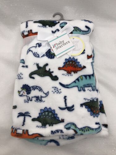 Baby Starters Dinosaur Blanket Super Soft Plush Fleece Dino Lovey Boy Girl NEW
