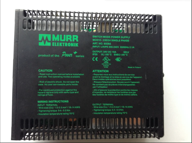 1pcs New MURR power supply MCS10-230/24 85085 24VDC 10A - Image 2 of 2