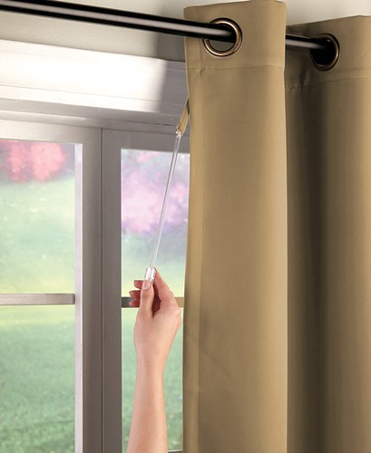 NEW SAND (Tan) Black Out Window Curtain Short 56"W x 45"L #2002298 - Picture 2 of 4