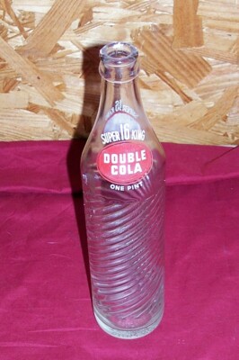 Old Double Cola Super 16 King One 1 Pint Sodapop Soda Pop Glass Bottle Vintage