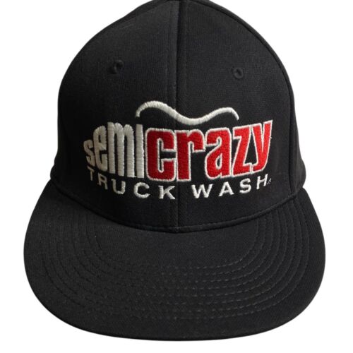 Semi Crazy Truck Wash Hat OC Sport Pro Flex M/L Black Red Trucker Cap Farmer Fun