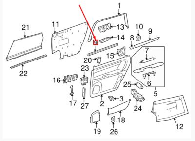 Mercedes-Benz R W251 Rear Right Door Window Trim A2516907080 