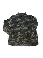 Forever 21 Girls Graphic Camo camouflage jacket Big Kid sz 13/14 Snap Button