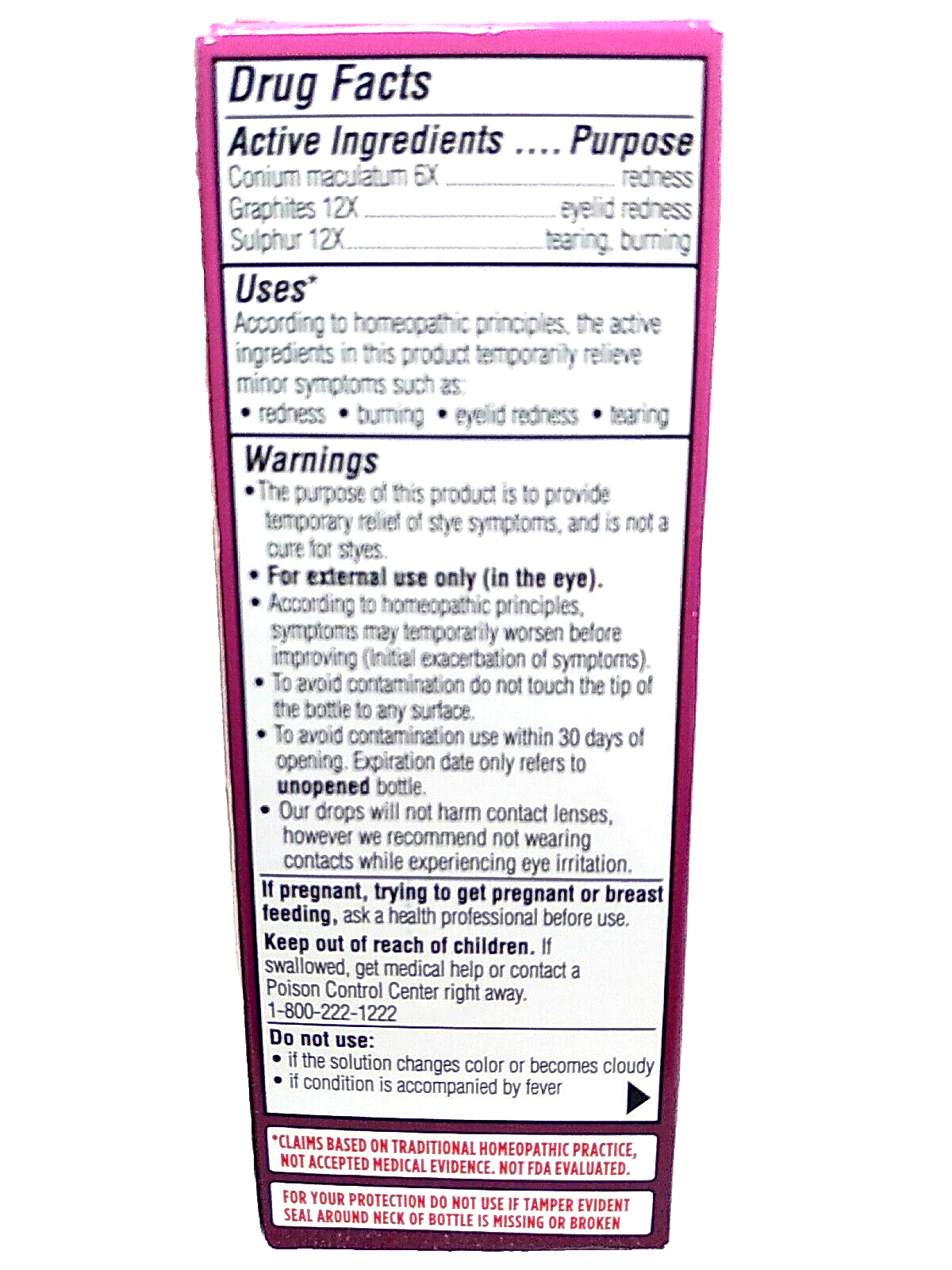 Walgreens Stye Eye Drops Multi Symptom Relief .33 fl. Oz. Exp. 09/