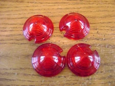 Vintage bullet marker light lens Red  x 4 