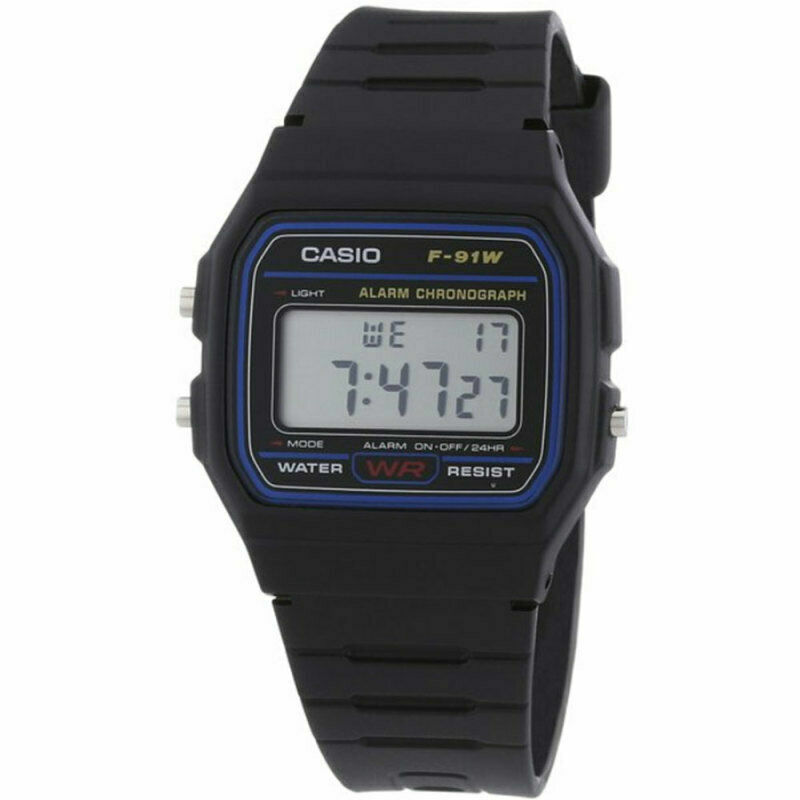 Casio Digital F-91W-1 mm Black Resin Case and Strap with