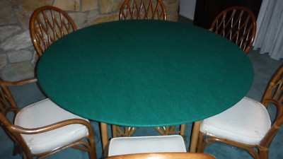 Green Poker Felt Table cloth - fits 60'' PEDESTAL ROUND - elastic edge bl - mto