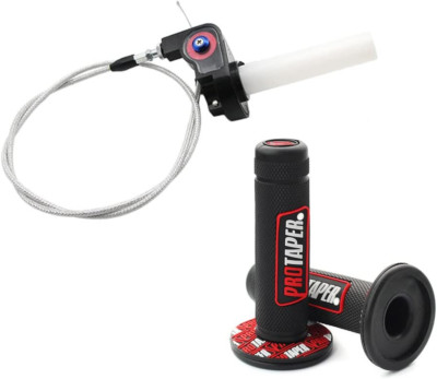 Universal 22mm 7/8'' Twist Throttle Handle Grip + Cable for Cross-Country Motorcy