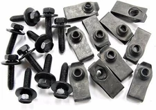 Body Bolts U Nut Clips M6-1.0mm x 25mm Long 10mm Hex (20 Pcs) #1873(1894/1925)AA