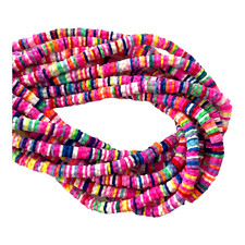 10 Bulk Beads Colorful Katsuki Thin Flower Spacer Fimo Clay 5.5mm Diameter