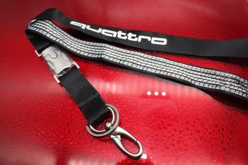 Audi Quattro Lanyard Black Tyre Pattern Lanyard Key Strap Card Holder