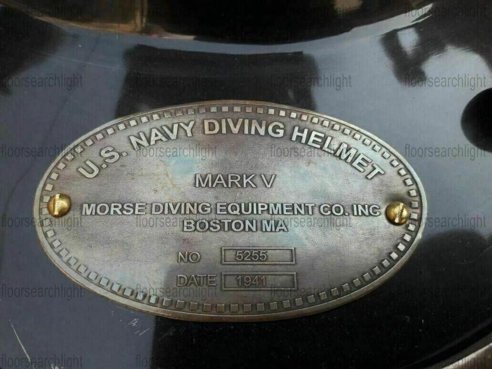 Casco de buceo estilo náutico antiguo de la Marina de los Estados Unidos tamaño completo Mark IV Deep Sea Foto 3 de 4