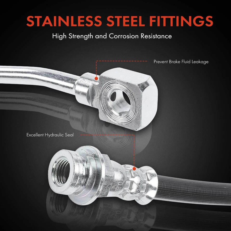 2x Manguera hidráulica de freno delantera derecha y derecha para Chevrolet GMC K1500 88-99 K2500 88-96 Foto 4 de 4