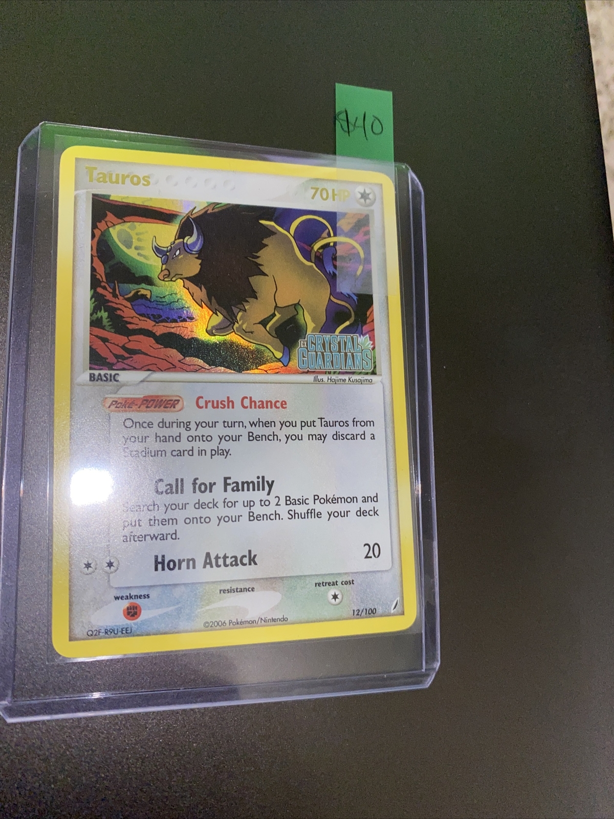Tauros 12/100 Holo Stamped - Crystal Guardians - NEAR MINT