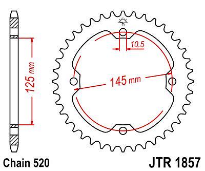 2 JT Rear Sprocket JTR1857.36 to fit Yamaha YFZ 450 BB-W Bill