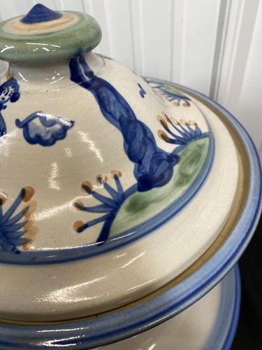 M.A. Hadley Soup Tureen 14" Base Plate 13" Tall FARM House Animals REPAIRED LID - Picture 4 of 17