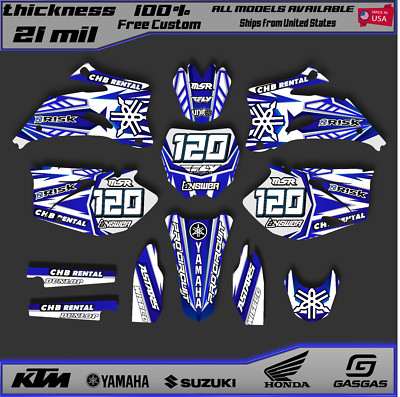 Yamaha YZF250 YZF450 Graphics Kit 2006-2009 MX Decals YZ250F YZ450F Custom