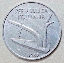 MONETE REPUBBLICA ITALIANA - 10 LIRE SPIGA 1989 NON CIRCOLATA