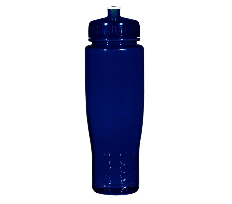 100 Bulk Pack 28 Ounce Navy Blue Water Bottles Lids. USA Made
