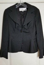 Women's Trina Turk Black Jacket US S 4 6 Blazer Long Sleeve Collared