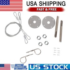 Universal Stainless Steel Chrome Mount Hood Pin Pins Plate Bonnet Lock Kit Us