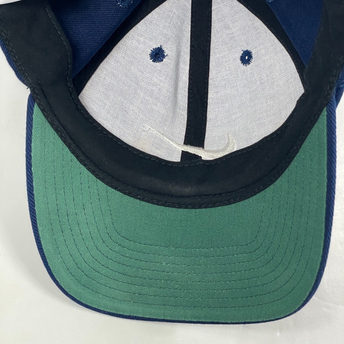 VINTAGE Nike Hat Cap Snap Back Blue Swoosh Logo Outdoors