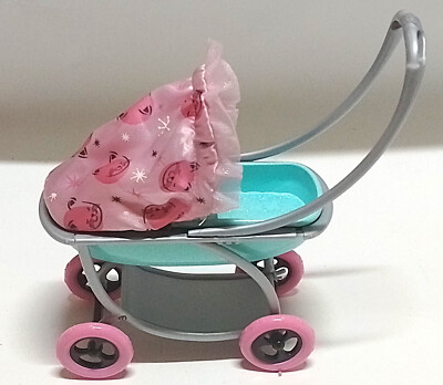 Kinderwagen Mit Katzenmotiv im Verdeck   Mattel 2003