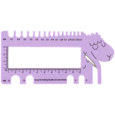 JubileeYarn Sleepy Sheep Knitting Crochet Needle Gauge Ruler