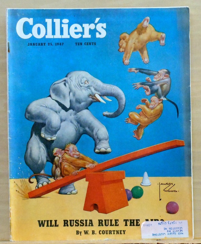Collier's magazine - January 25, 1947 - Lawson Wood Performing Elephant cover