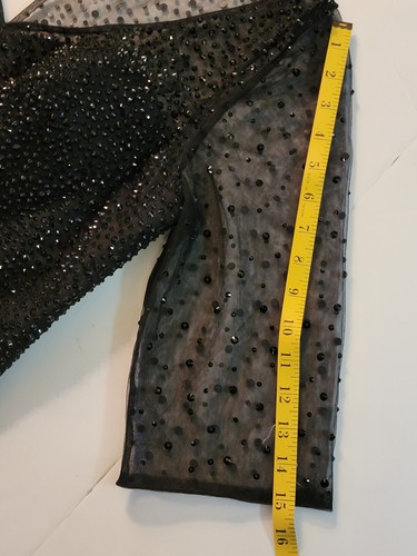 La Femme Black Gown Sequin Rhinestone Floor Length Dress Bling Sz 16 Fit 14 NWT - 第 15/24 張圖片