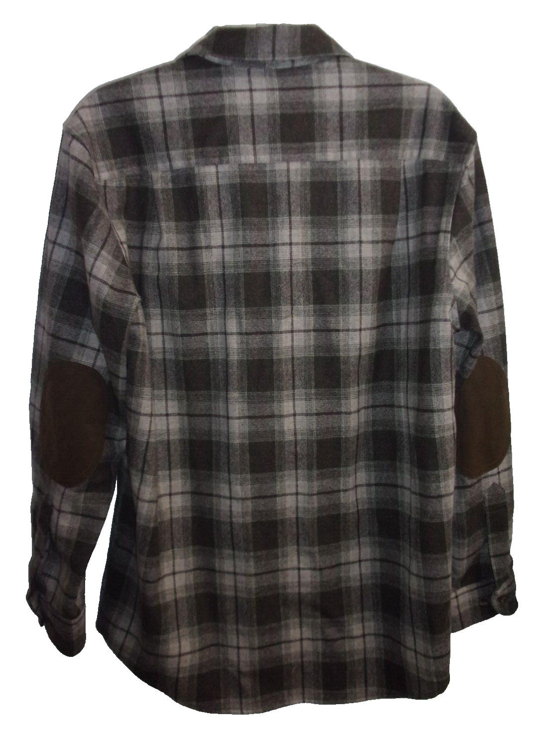 MENS BROWN PLAID WOOL PENDLETON ELBOW PATCH LONG … - image 2