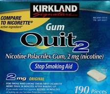Kirkland Signature Quit 2 mg Gum Nicotine Polacrilex Stop Smoking Aid 190 Pieces