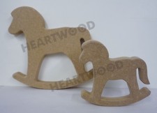 Rocking Horse pair in MDF (150mm & 100mm x 18mm thick)/Wooden craft shape
