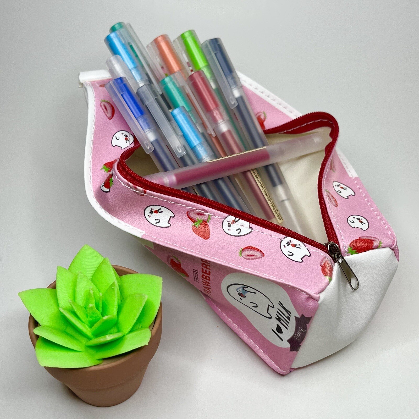 Cute 3PC Japanese Kawaii Milk Carton Pencil Case / Pouch Stationery | FAST SHIP