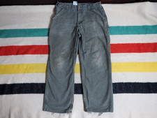 VTG Y2k CARHARTT Faded Distress Olive Green Canvas 36x30 Skate Grunge Pants