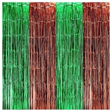 KatchOn, XtraLarge, Green and Brown Foil Fringe Curtain - 