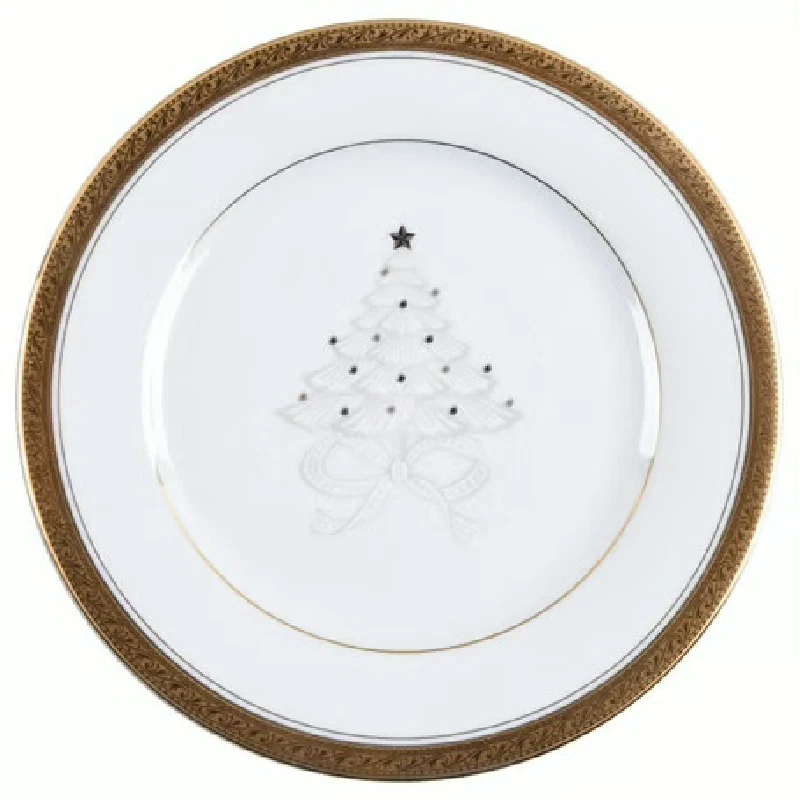 NORITAKE CRESTWOOD GOLD 4167-509D Holiday/Xmas Accent Plate 9” Brand New/MINT