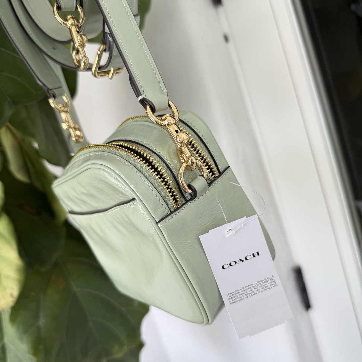Coach Mini Carey Crossbody Bag CEK70 glazed leather/Gold/Light