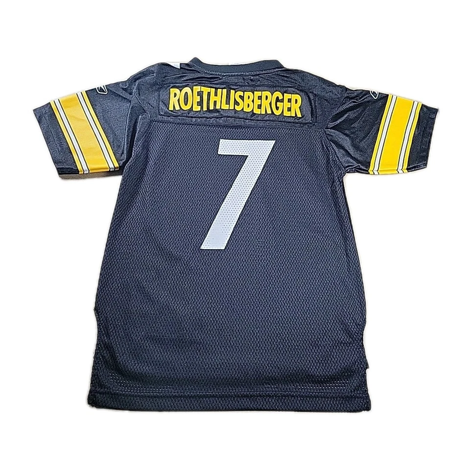 Camiseta deportiva Reebok NFL AUTÉNTICA PITTSBURG Steelers Roethlisberger #7 juvenil talla M Foto 2 de 4