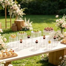 10 Pack Cake Stands 10 Pieces of Acrylic Dessert Display Stands Clear Dessert