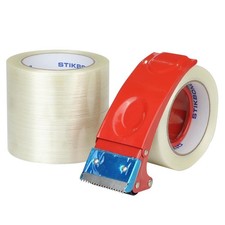 5Mil Mono Fiberglass Strapping Tape 2Inch x 35Yd with Dispenser 3Pack