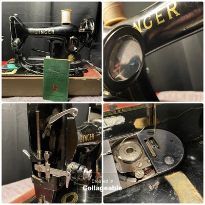 *Vintage 1954 SINGER 99K Sewing Machine w Case, Man., Foot Control - WORKING