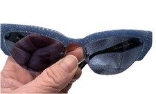 Miu Miu Parada  Blue Sparkle Cat Eye Sun Glasses SMU 59/16 120-2J1 145 2N
