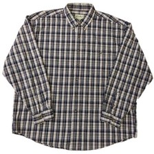 Mens Eddie Bauer XXL Blue/Wh/Red/Yel Plaid Long Sleeve Button-Down Shirt M18