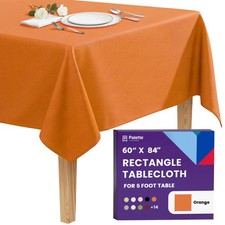 Rectangle Tablecloth - 60 x 84 Inch Orange Table Cloth for 5 Foot Rectangle T...