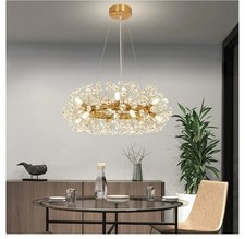 Modern Crystal Dandelion Chandelier - 12-Light Gold for Dining Room - Large...