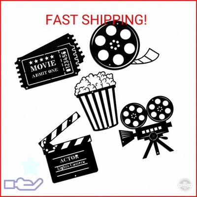 Moxweyeni 5 Pcs Movie Theater Decor Movie Theater Metal Home Room Decor Cinema a