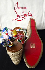 Christian Louboutin Monica Desert Satin Wedge...