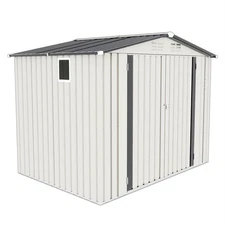 6X3.6/8X6 FT Metal Storage Shed Tool Shed w/ Side Window Waterproof & Lockable